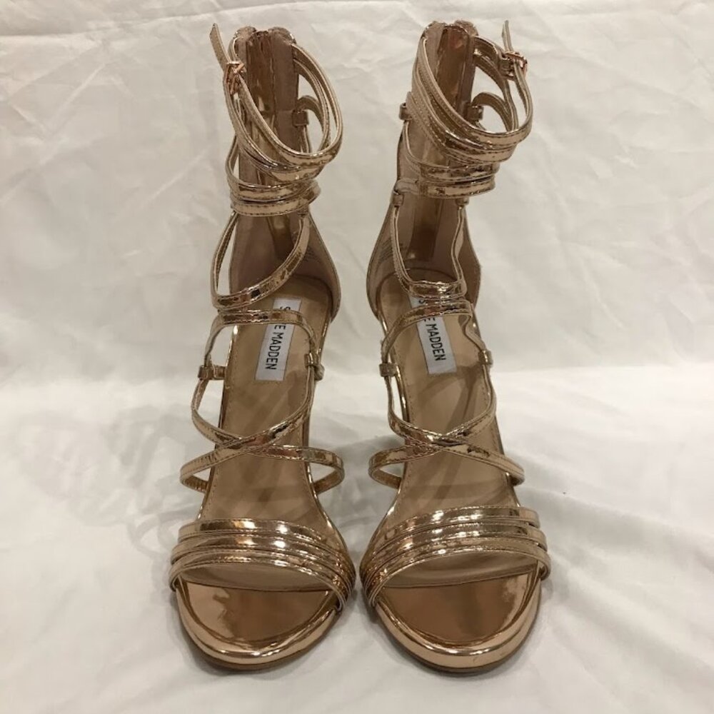 Steve Madden Rose Gold Strappy High Heel Sandals